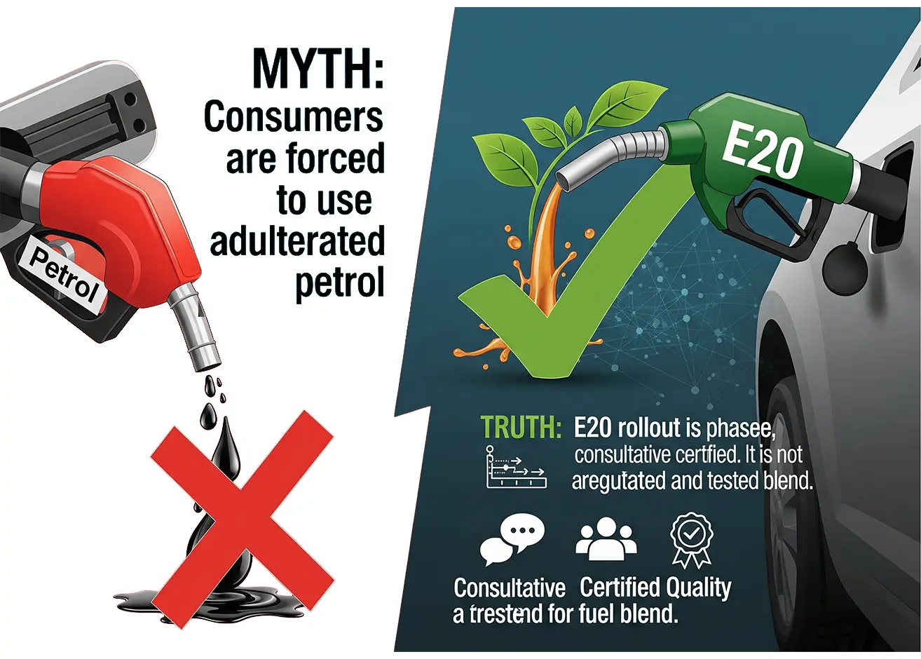 Consumers are forced to use adulterated petrol