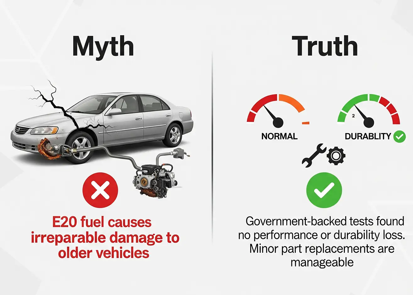 Myth: E20 Petrol damages