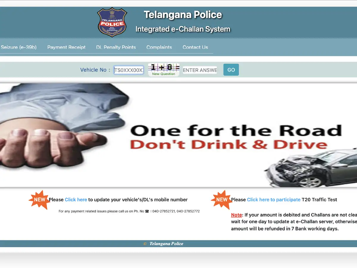 Parivahan e-Challan Portal