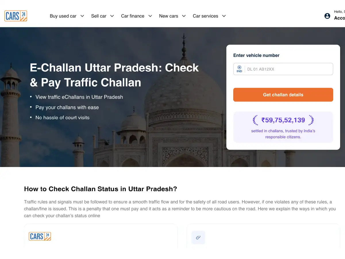 Uttar Pradesh traffic challan status