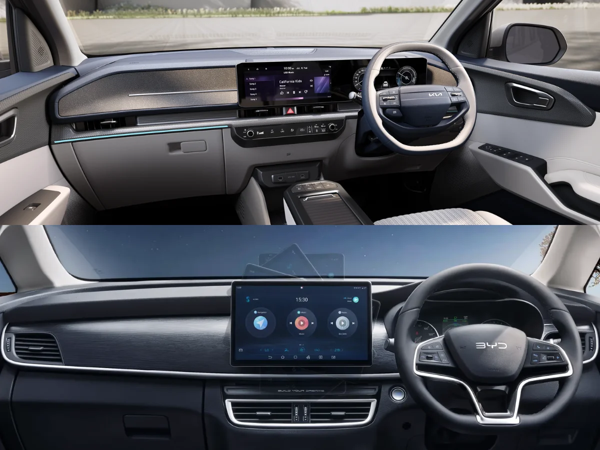 Kia Carens Clavis EV vs BYD eMax 7 comparison