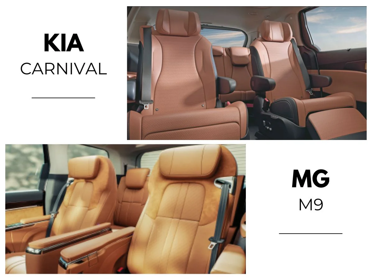 2025 mg m9 vs kia carnival second row seats interior features aryan