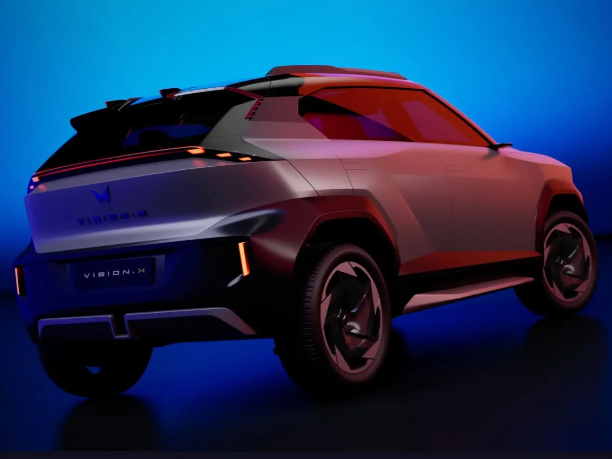mahindra vision x rear three quarters